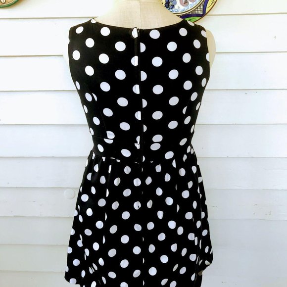 Ixia Mod Cloth Polka Dot Retro Dress W/ Bow - Picture 6 of 8